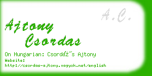 ajtony csordas business card